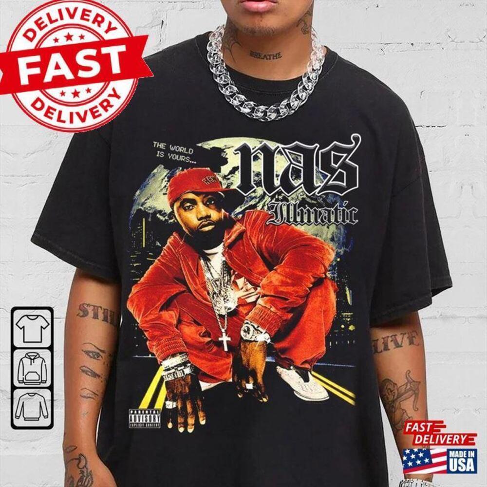 Nas Rap Shirt Vintaghe 90S Illmatic T-Shirt Tour Ticket Album Classic